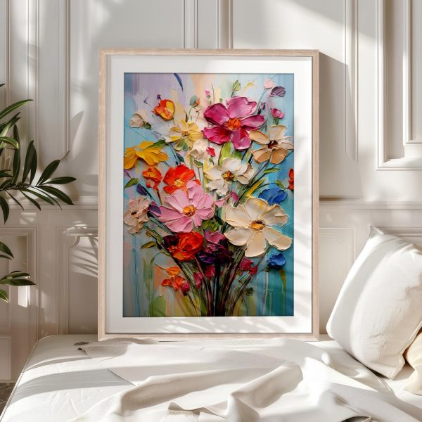 Vibrant Spring Floral Impasto Bouquet - Image 5