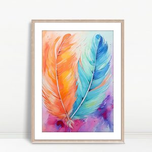 Vibrant Watercolor Feathers In Motion