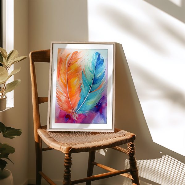 Vibrant Watercolor Feathers In Motion - Image 4