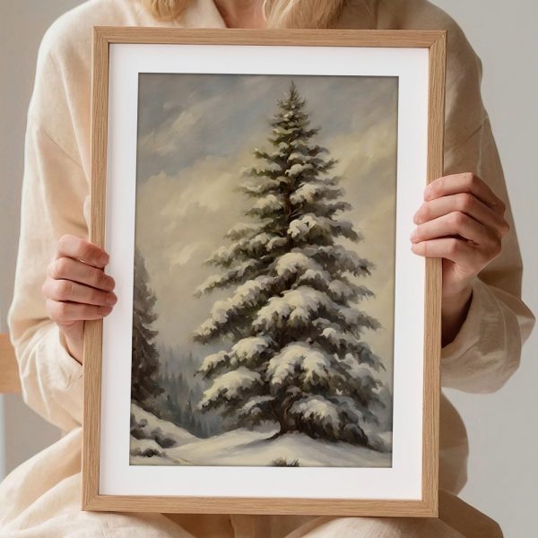 Snow Laden Pine In Winter Forest - Image 2