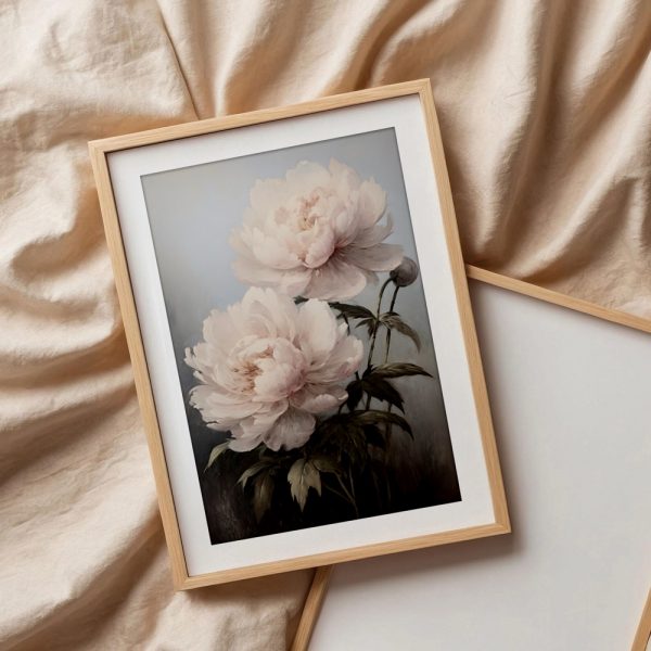 Soft Blush Peonies Elegant Painting - Image 3