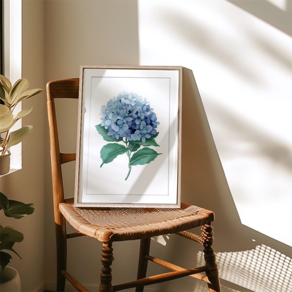 Watercolor Blue Hydrangea Botanical Print - Image 4