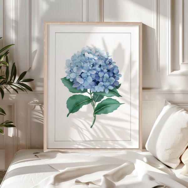 Watercolor Blue Hydrangea Botanical Print - Image 5