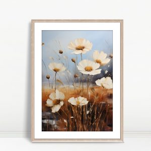 Cream Wildflowers In Autumn Breeze