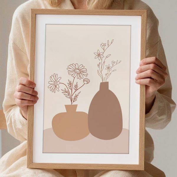 Minimalist Line Art Floral Vases - Image 2