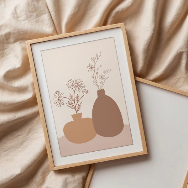 Minimalist Line Art Floral Vases - Image 3