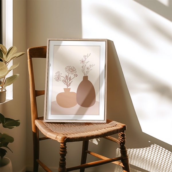 Minimalist Line Art Floral Vases - Image 4