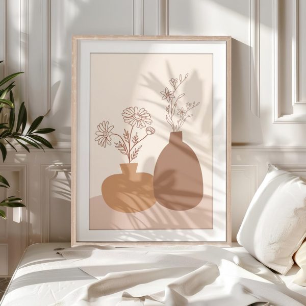 Minimalist Line Art Floral Vases - Image 5