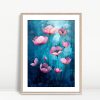 Pink Poppies On Luminous Teal