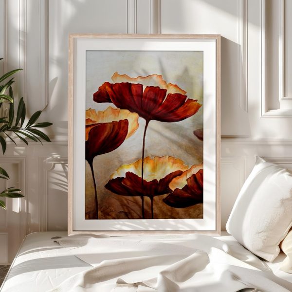 Radiant Scarlet Petal Harmony Art - Image 5
