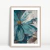 Teal Serenity Oversized Floral Art
