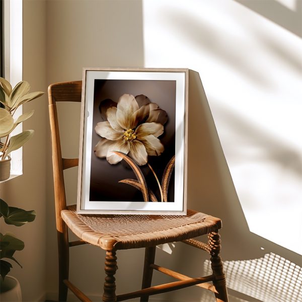 Golden Pearl Blossom Modern Canvas - Image 4