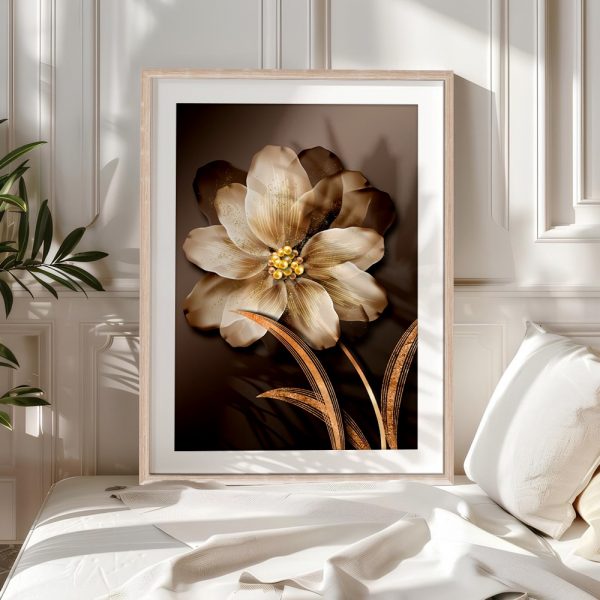 Golden Pearl Blossom Modern Canvas - Image 5