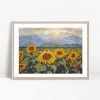 Sunlit Valley Golden Sunflower Field