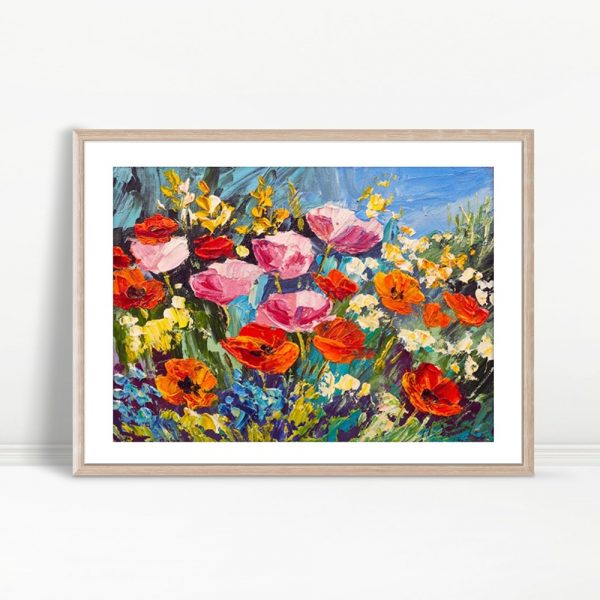 Wildflower Symphony Colorful Poppy Canvas