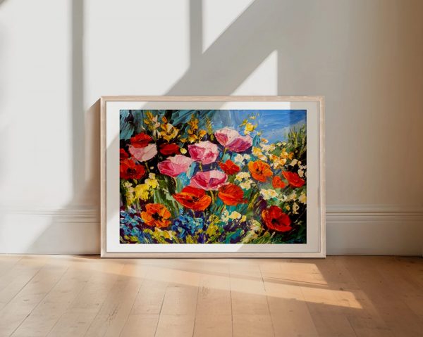 Wildflower Symphony Colorful Poppy Canvas - Image 2