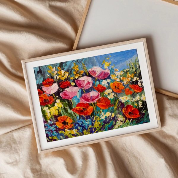 Wildflower Symphony Colorful Poppy Canvas - Image 3