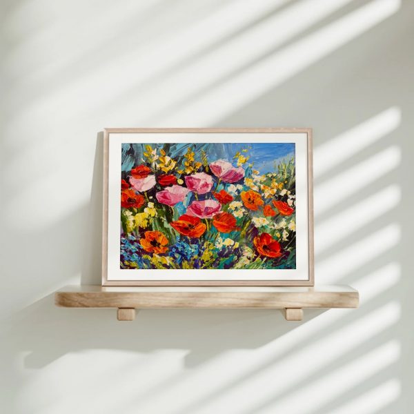 Wildflower Symphony Colorful Poppy Canvas - Image 4