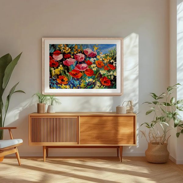 Wildflower Symphony Colorful Poppy Canvas - Image 5