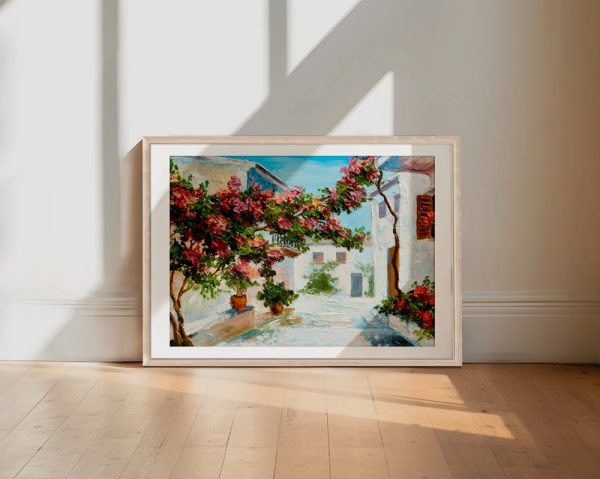 Mediterranean Blossom Courtyard Painting - Image 2