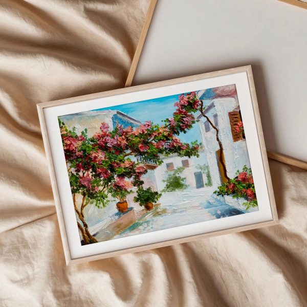 Mediterranean Blossom Courtyard Painting - Image 3