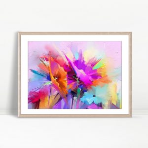 Neon Dreams Abstract Floral Expression