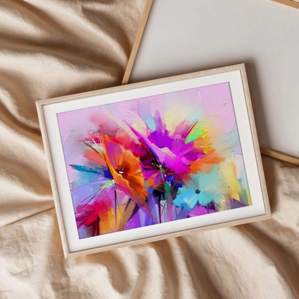 Neon Dreams Abstract Floral Expression - Image 3