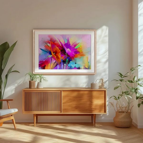 Neon Dreams Abstract Floral Expression - Image 5