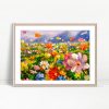 Spring Meadow Wildflower Impressionist Art