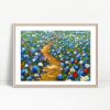 Blue Blossom Pathway Serene Landscape