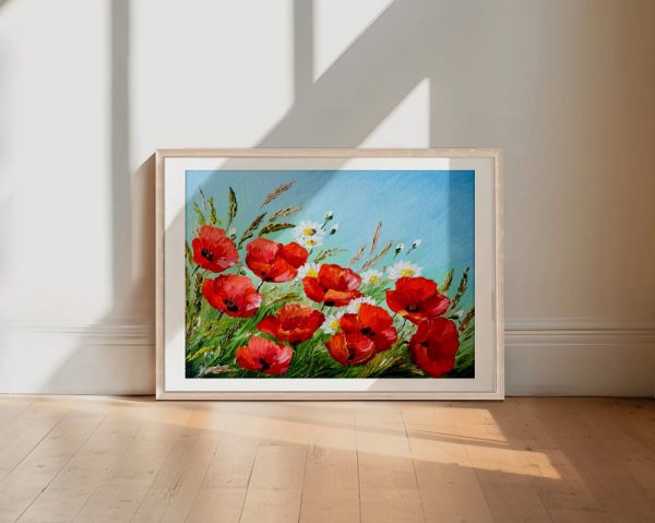 Scarlet Poppies and Daisies - Image 2
