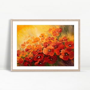 Sunlit Crimson Petal Cascade