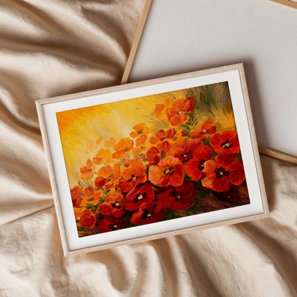 Sunlit Crimson Petal Cascade - Image 3