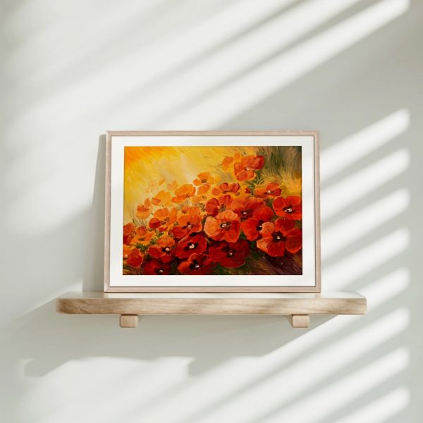 Sunlit Crimson Petal Cascade - Image 4