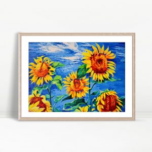 Vibrant Sunflowers Under Blue Sky