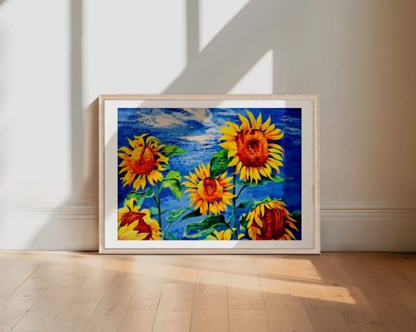 Vibrant Sunflowers Under Blue Sky - Image 2