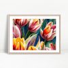 Watercolor Tulip Garden Dreamscape