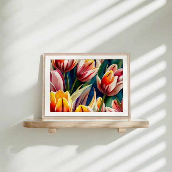 Watercolor Tulip Garden Dreamscape - Image 4