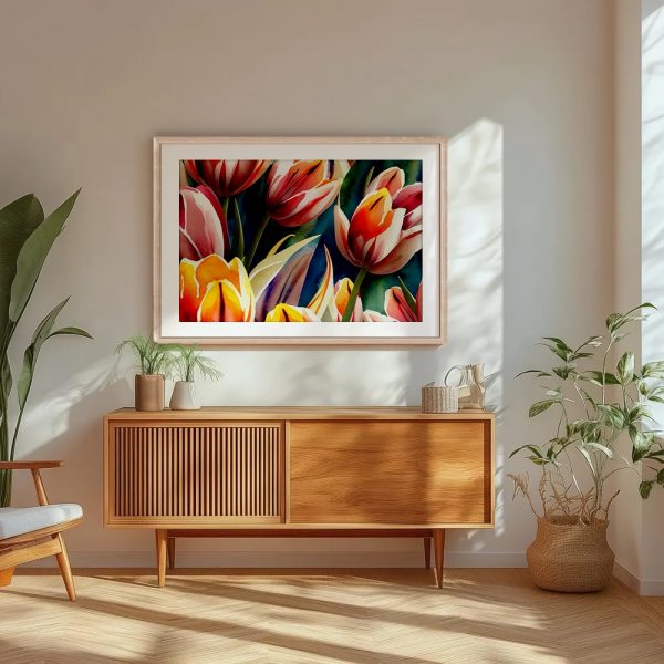 Watercolor Tulip Garden Dreamscape - Image 5
