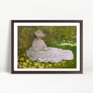 Lady Reading in Sunlit Meadow by Monet