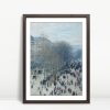 Bustling Boulevard Paris Scene by Monet
