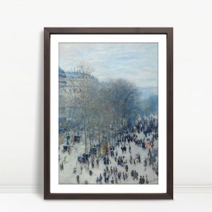Bustling Boulevard Paris Scene by Monet