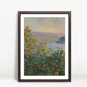 Flowered Riverbank At Sunset by Monet