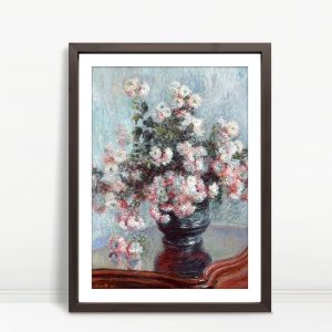 Chrysanthemums In Black Vase by Monet
