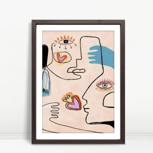 Eyes and Hearts Abstract Picasso Tribute