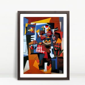 Abstract Room With Plants Picasso Style