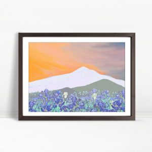 Vincent van Gogh Irises with Mountain
