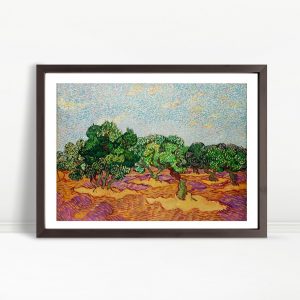 Olive Trees with Yellow Sky and Sun