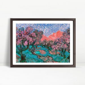 Olive Trees with Yellow Sky and Sun Remixed