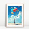 Boy With Balloons On Beach